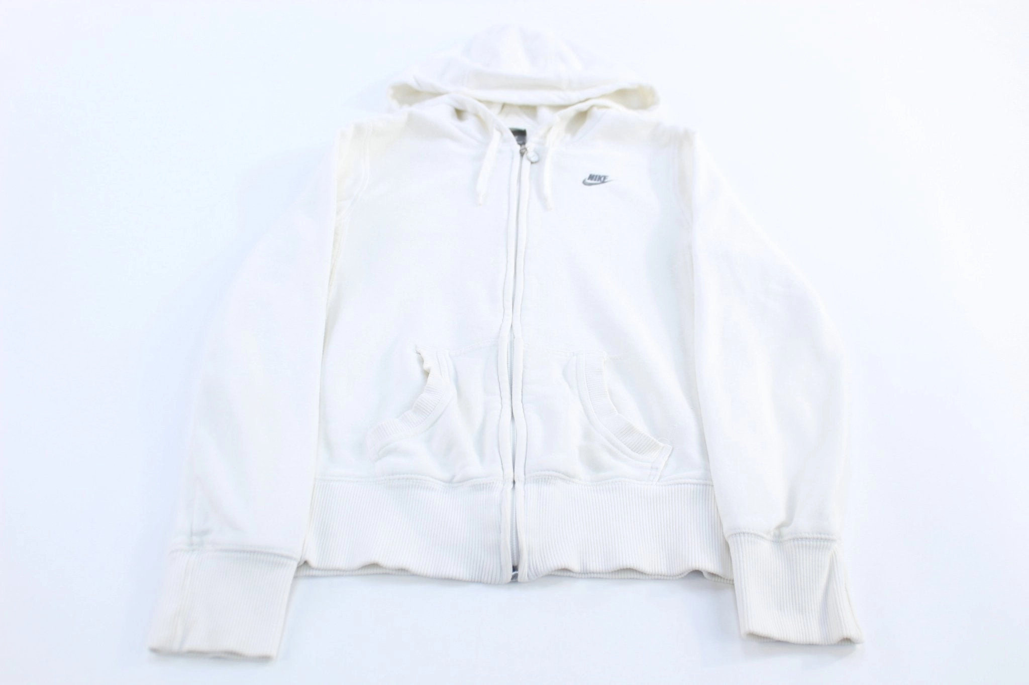 Women's Nike Embroidered Logo White Full Zip Jacket Sports Jacket