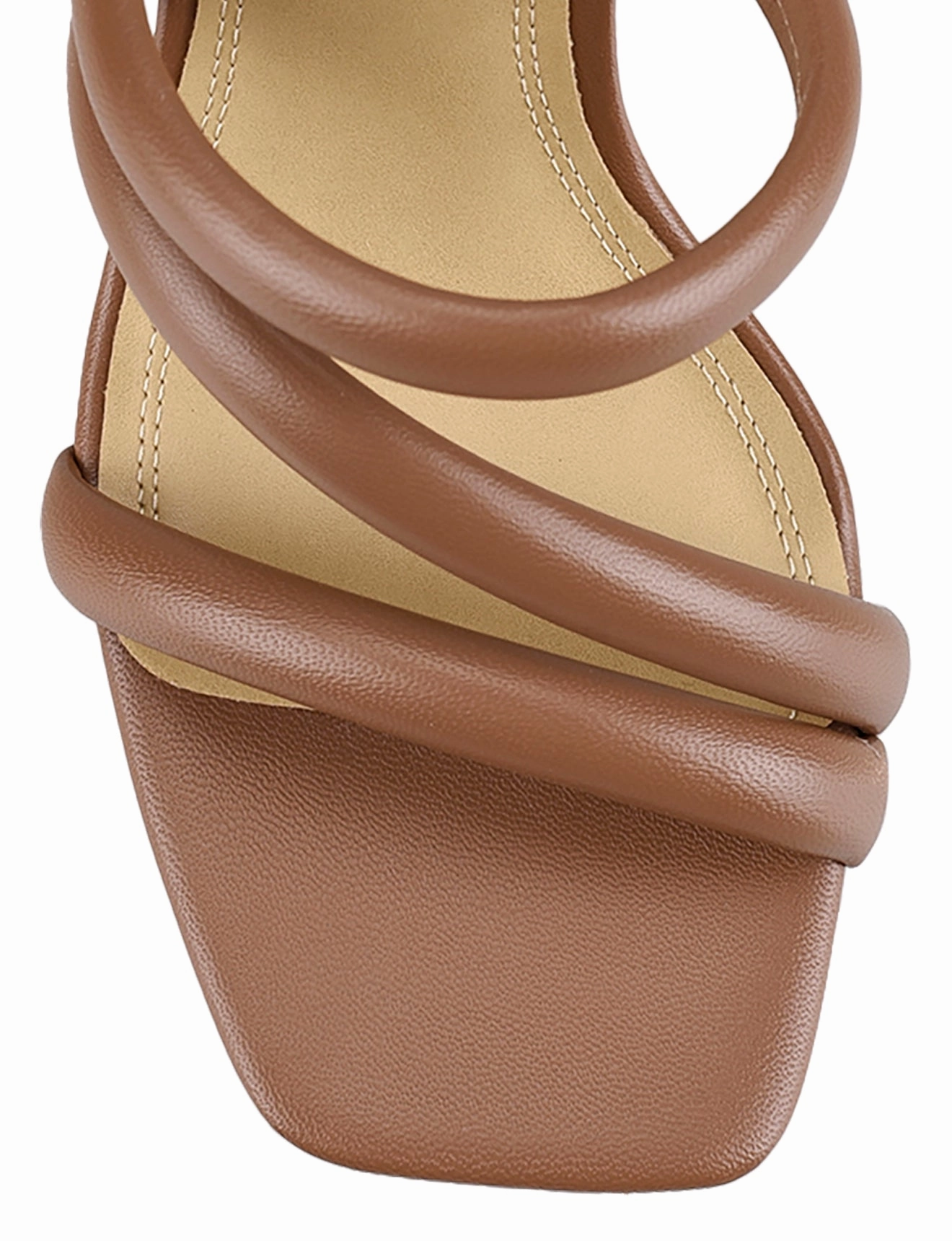 Neutral Appeal Spence Heeled Sandals - Cinnamon Leather