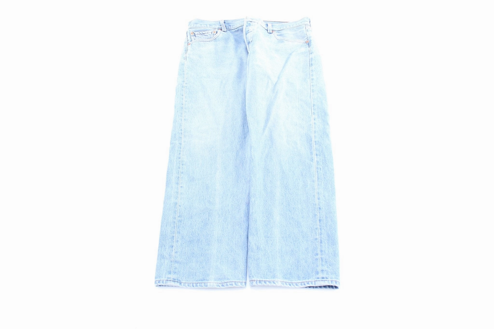 Levi's 501 Light Wash Denim Jeans Ventilated Panels Clean Finish