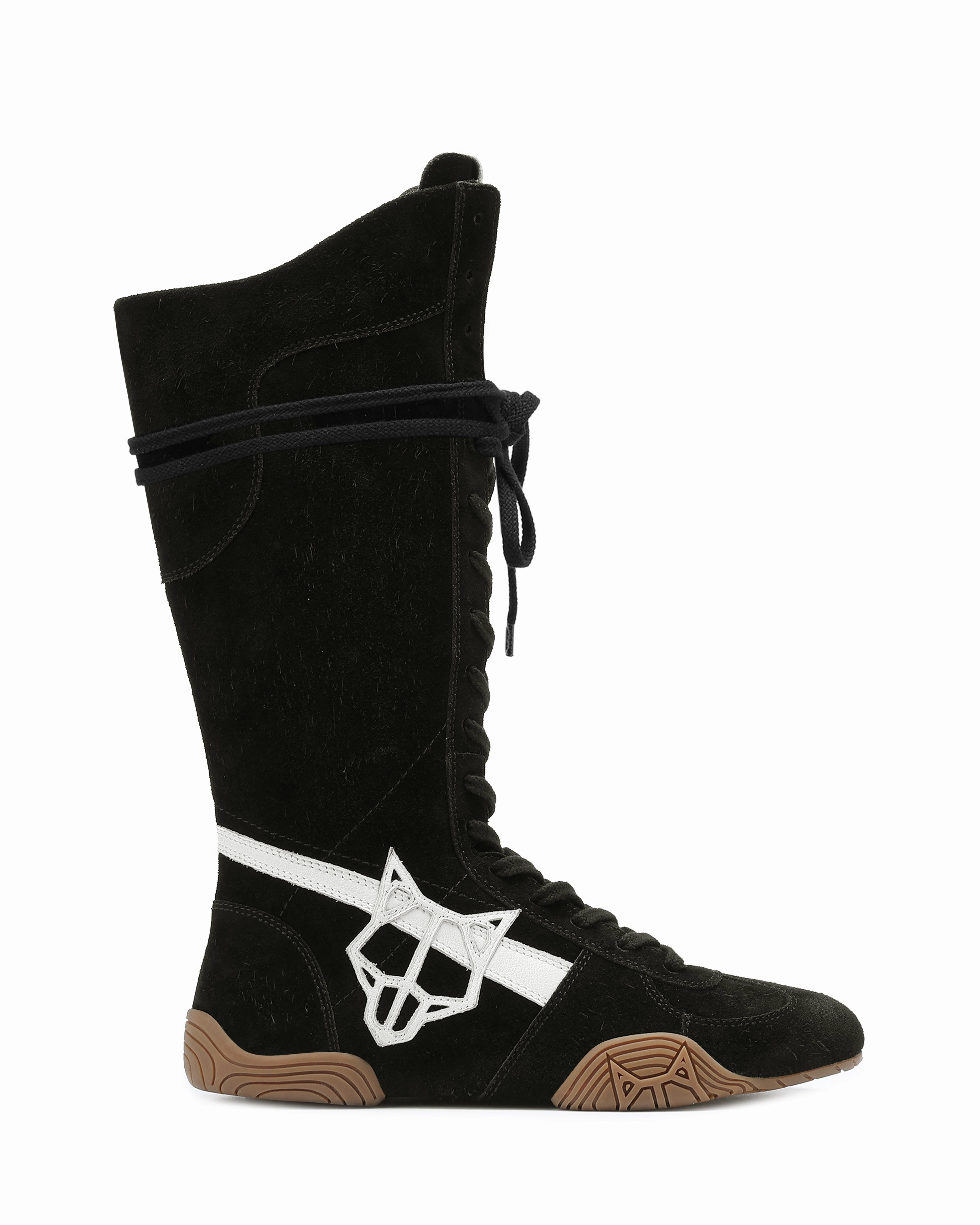 Betsy Black Suede Logo Mark