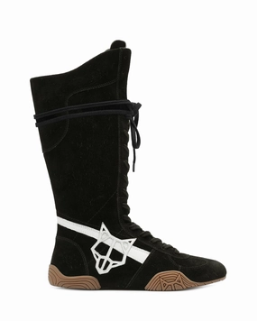 Betsy Black Suede Logo Mark