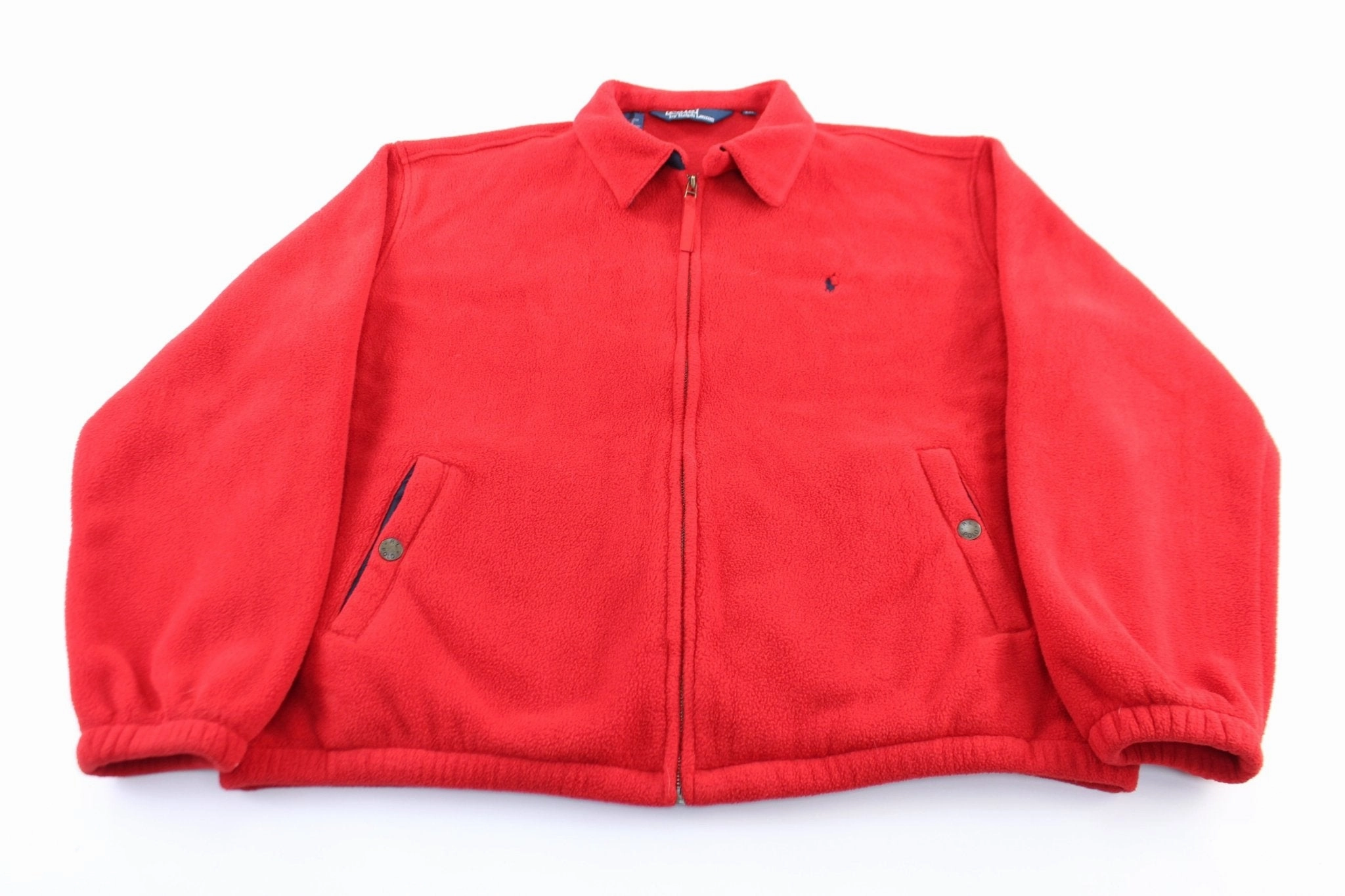 Weatherproof Gear Polo by Ralph Lauren Embroidered Logo Red Polartec Zip Up Jacket