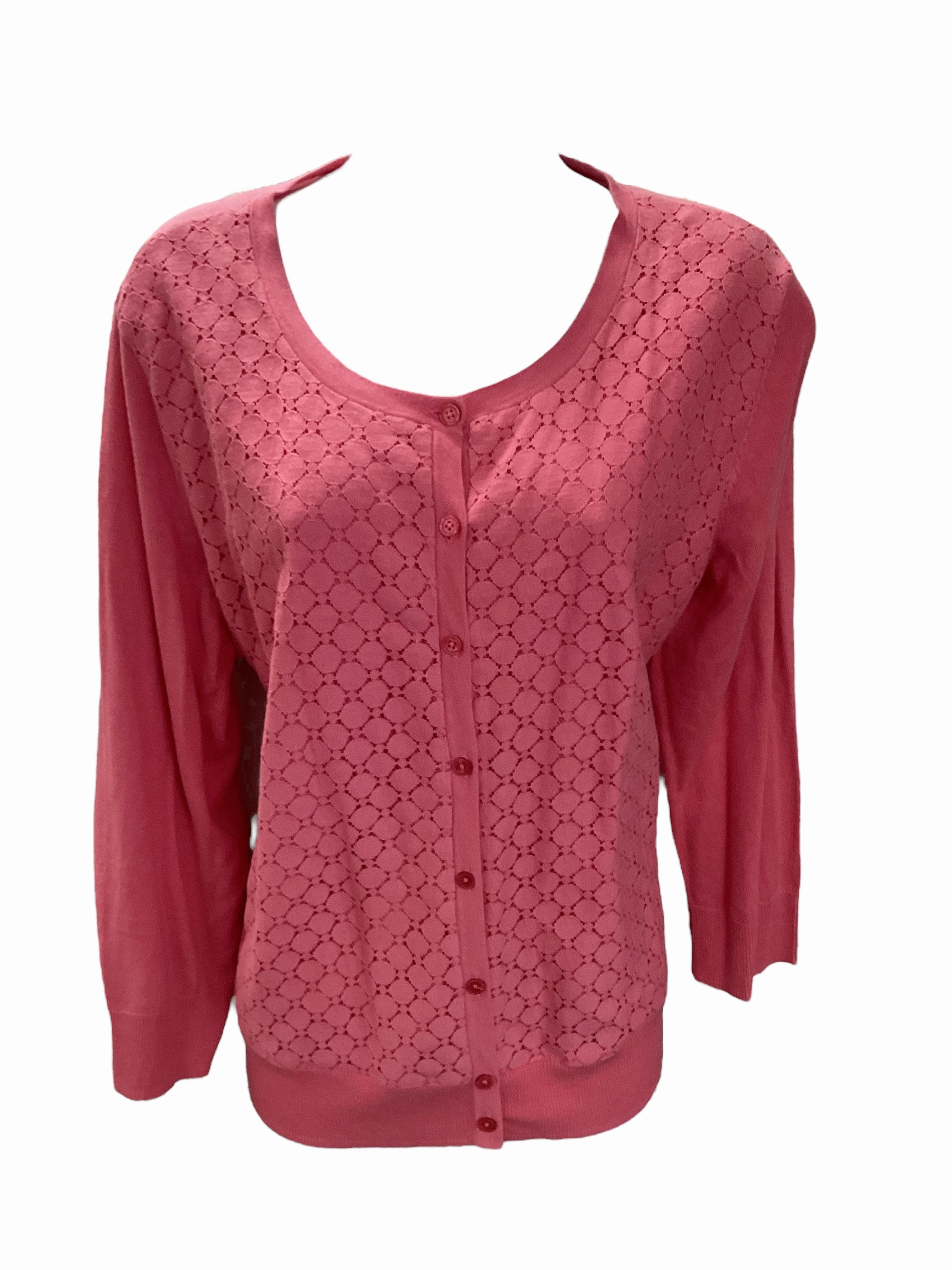 Light Fit Design Talbots Women's Cardigan Coral XL