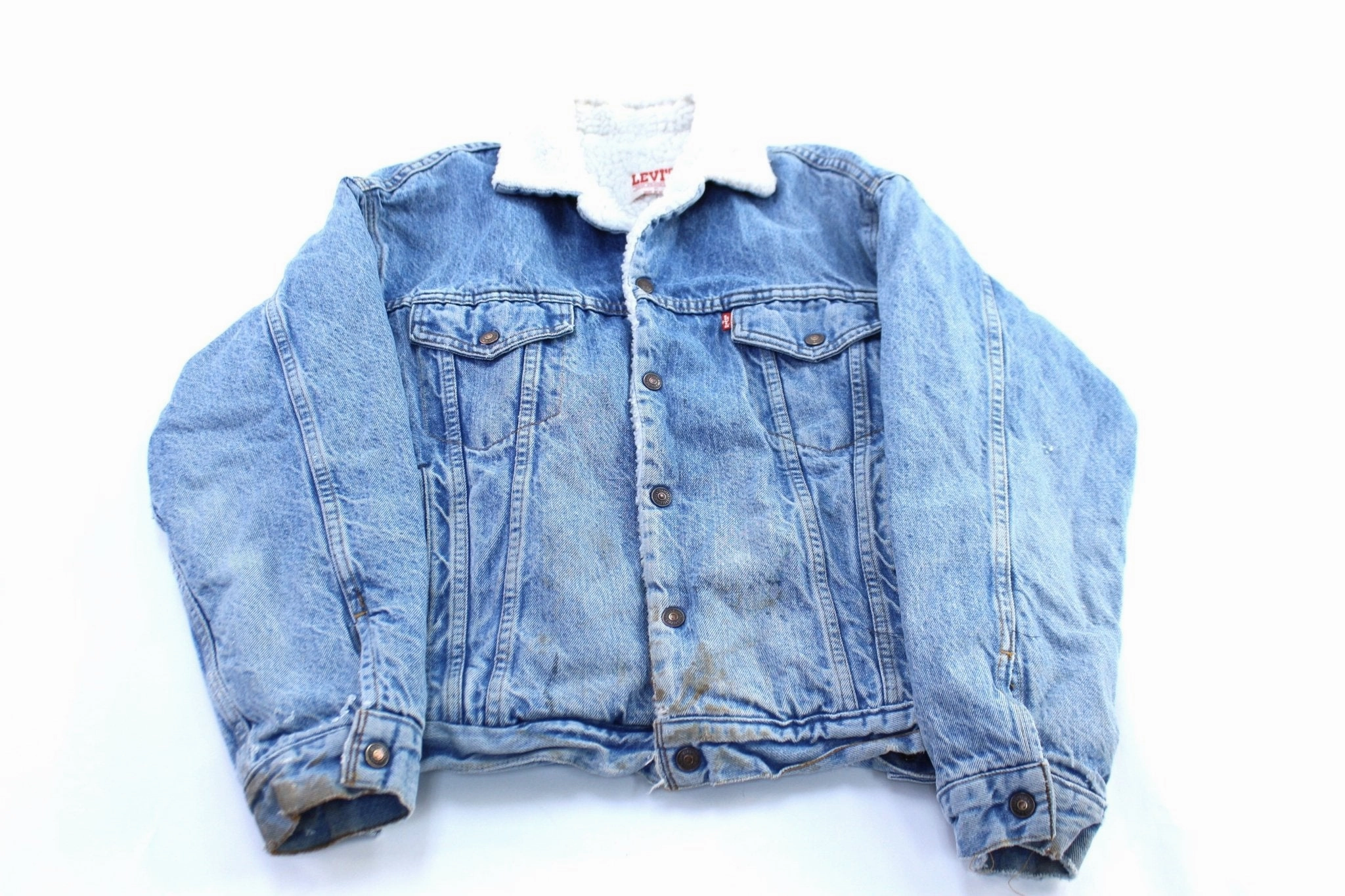 80's Levi's Denim Sherpa Lined Trucker Jacket Defy