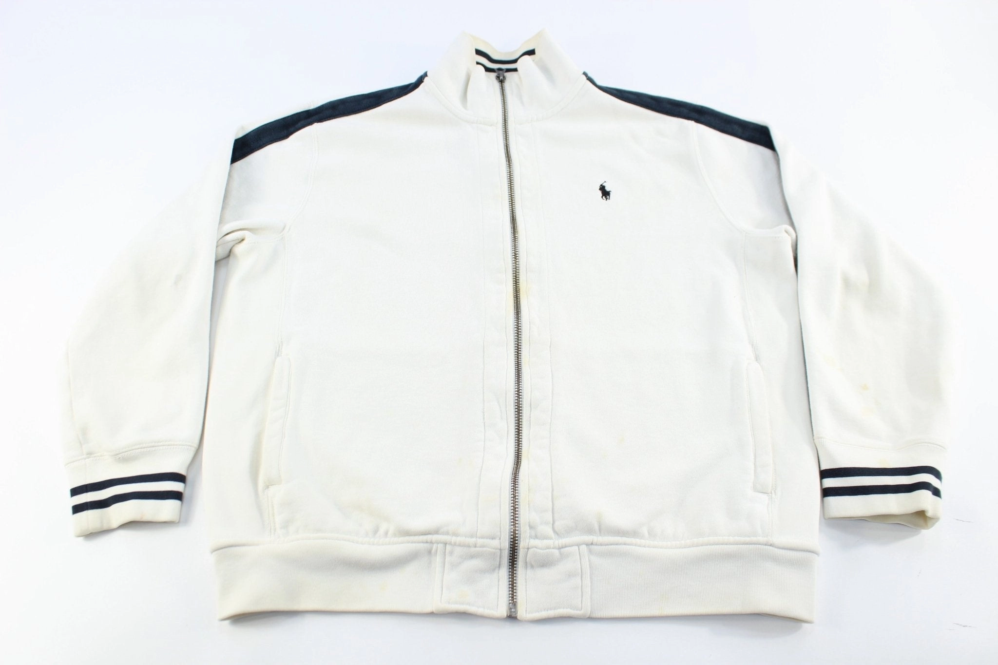 Polo by Ralph Lauren Embroidered Logo White & Black Zip Up Jacket All Weather Protection