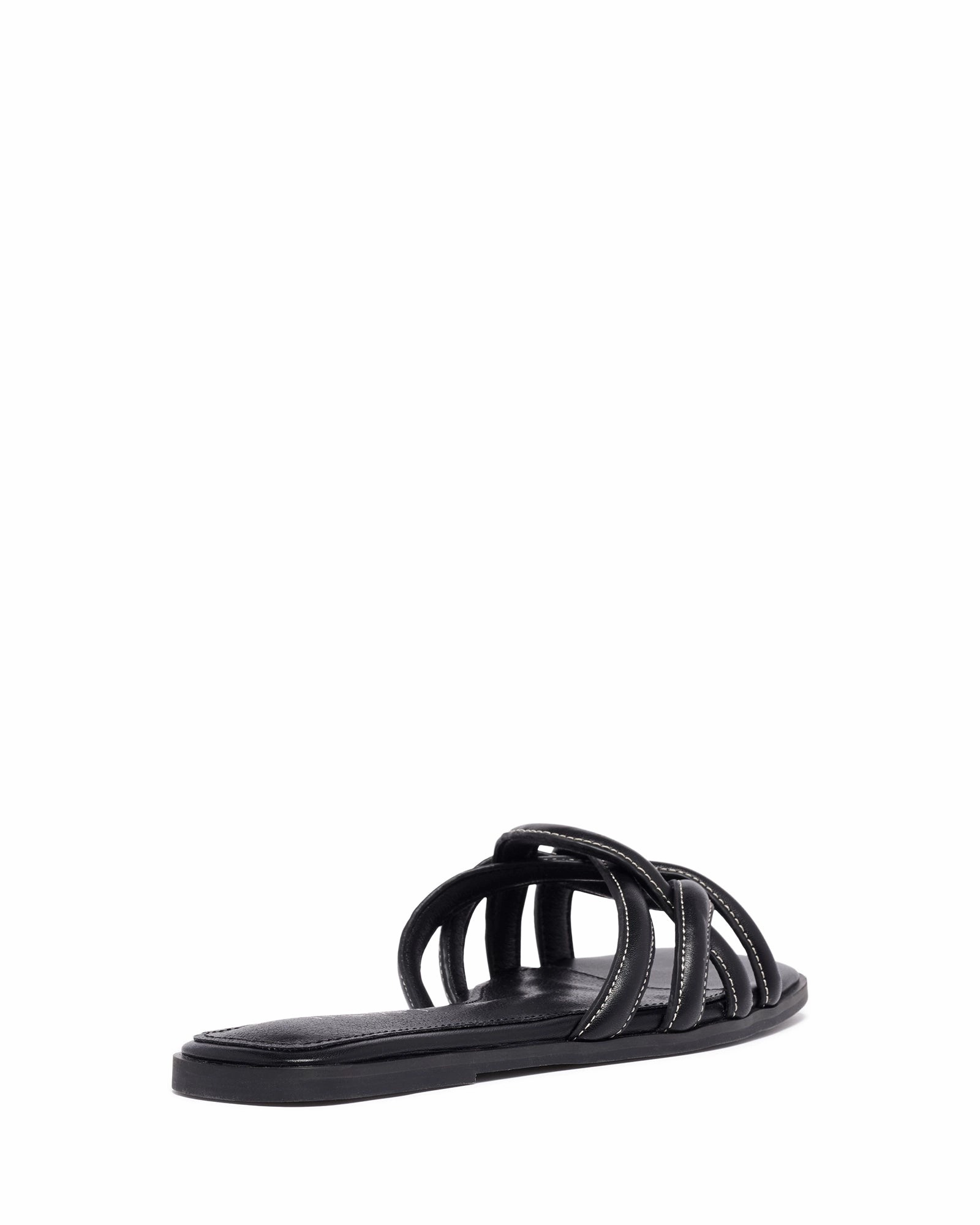 Gabrielle Flat Sandal Black Burnished Cushioned Insole
