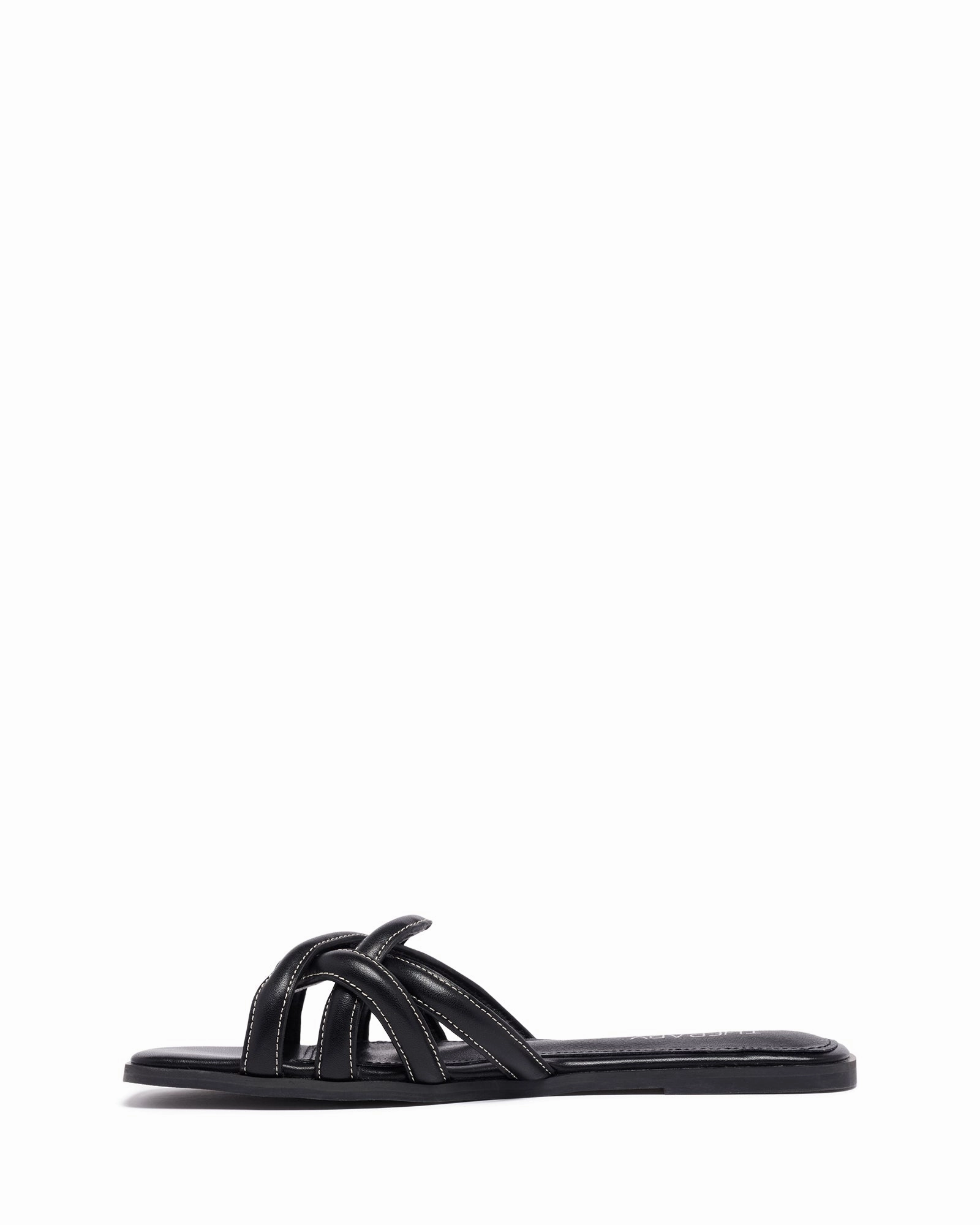 Gabrielle Flat Sandal Black Burnished Travel Light