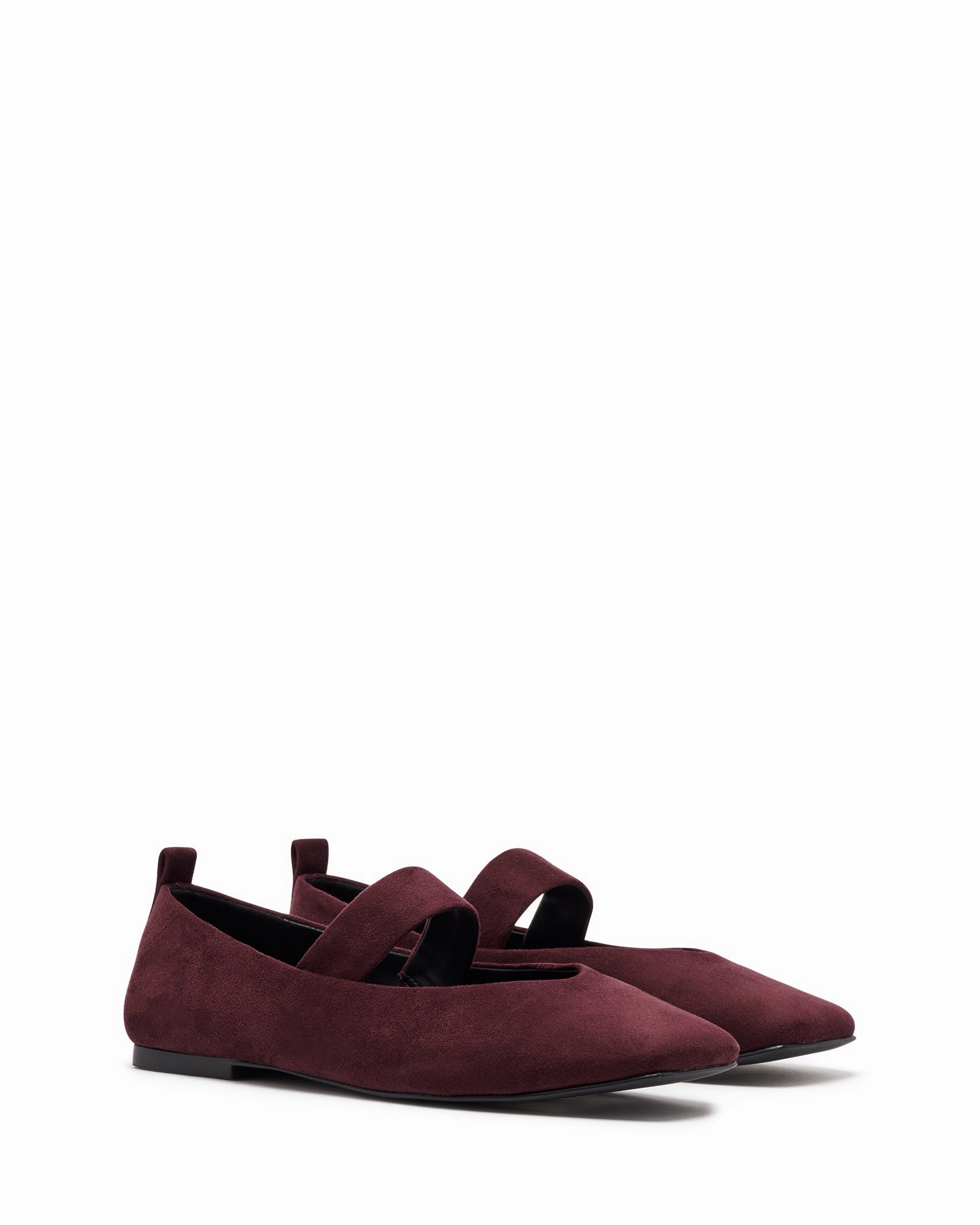 Gael Ballet Flat Bordeaux Suede Peep Toe