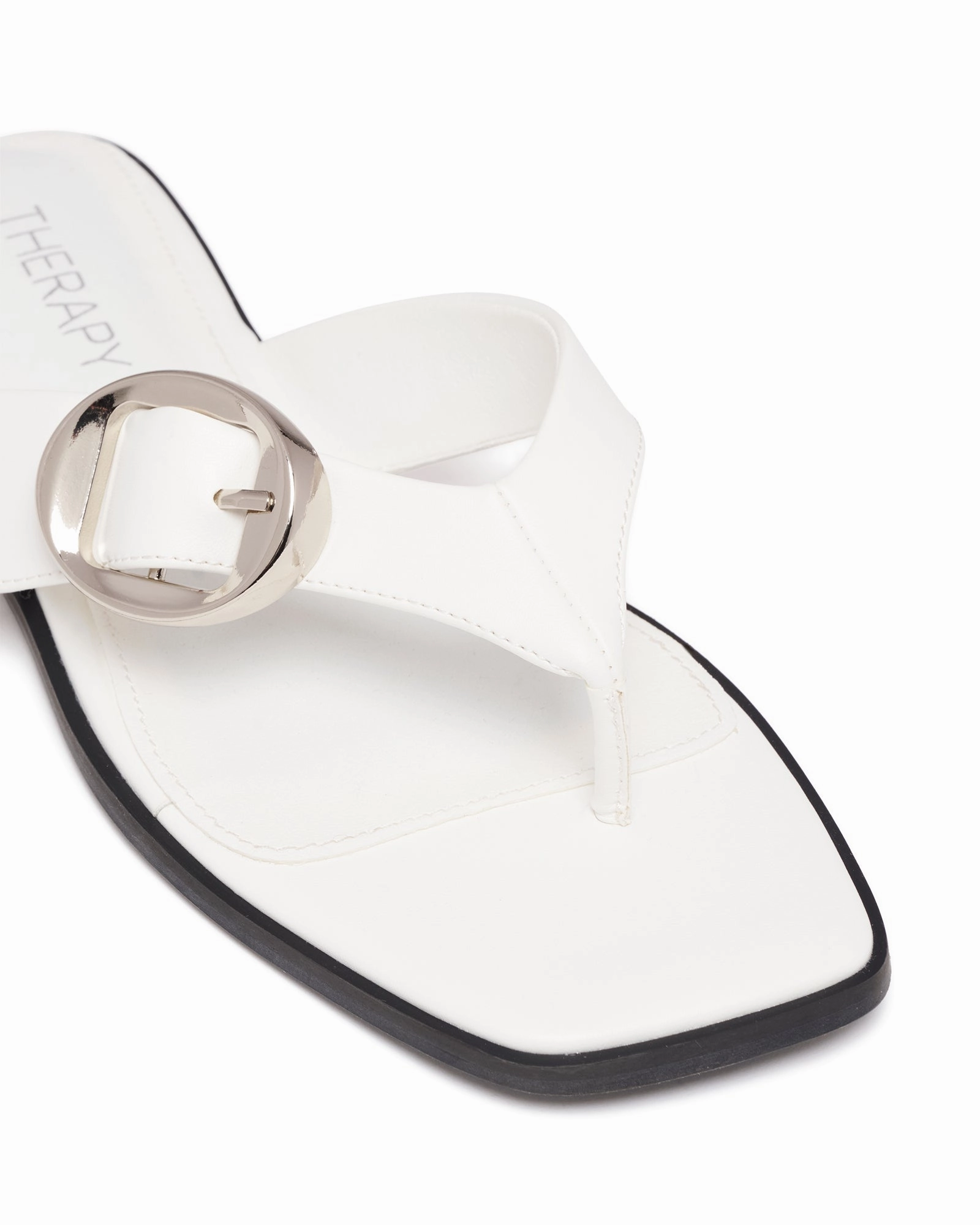 Active Feet Gallery Thong Sandal White Smooth