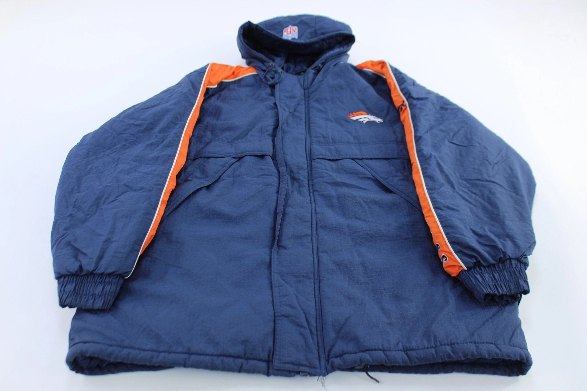 Vintage Denver Broncos Embroidered Puma Hooded Jacket Compact Fit Beret
