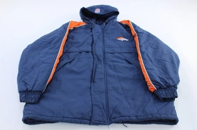 Vintage Denver Broncos Embroidered Puma Hooded Jacket Compact Fit Beret