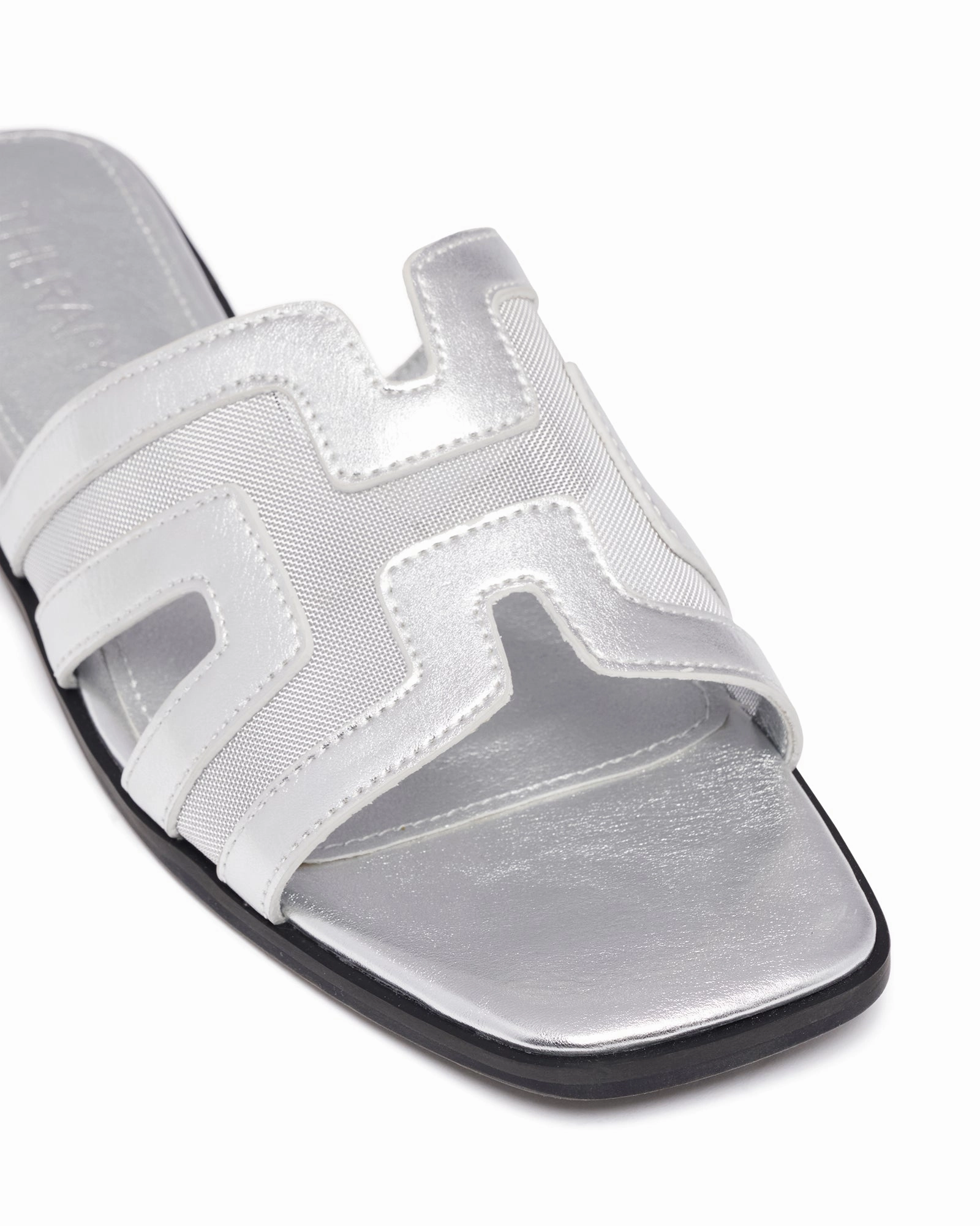 All-Weather Footwear Gaze Flat Sandal Silver Mesh