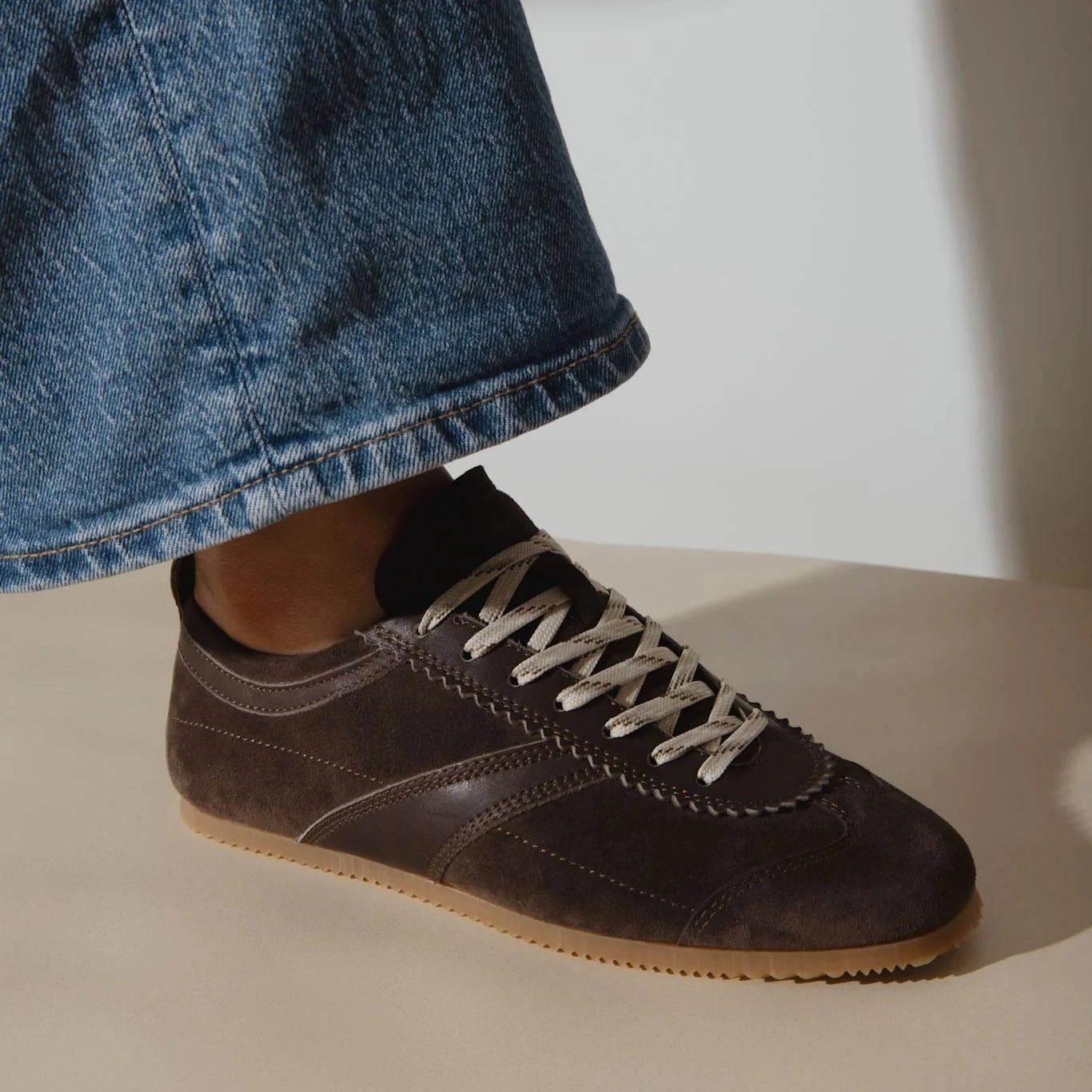 Ghost Truffle Suede/Leather 1258 Moisture Management Layer Minimal Stitch