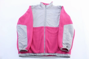 Girl's The North Face Grey & Pink Fleece Zip Up Jacket Weather-Ready Layer Teens