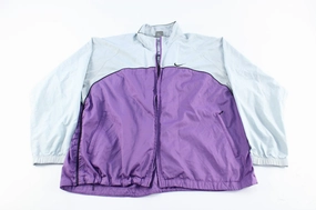 Girls Nike Embroidered Logo Light Grey & Purple Zip Up Jacket Outdoor Function