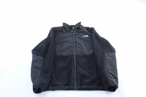 Taped Neckline Seams Smart Girls The North Face Embroidered Logo Black Denali Jacket