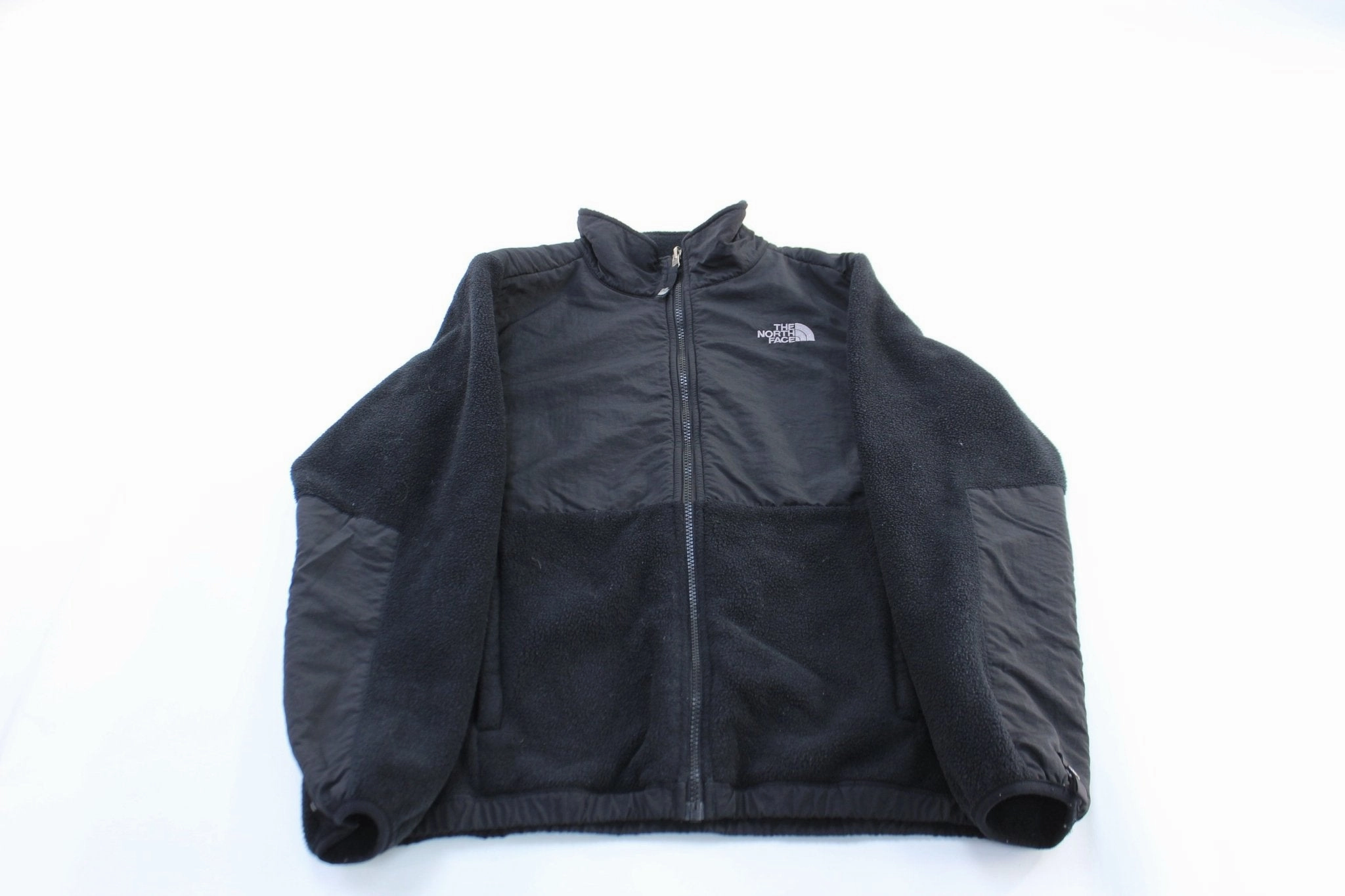 Taped Neckline Seams Smart Girls The North Face Embroidered Logo Black Denali Jacket