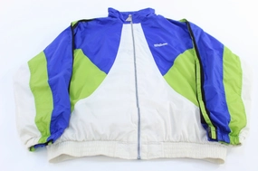 All Weather Versatility Wilson Embroidered Logo Blue, Green, & White Colorblock Jacket