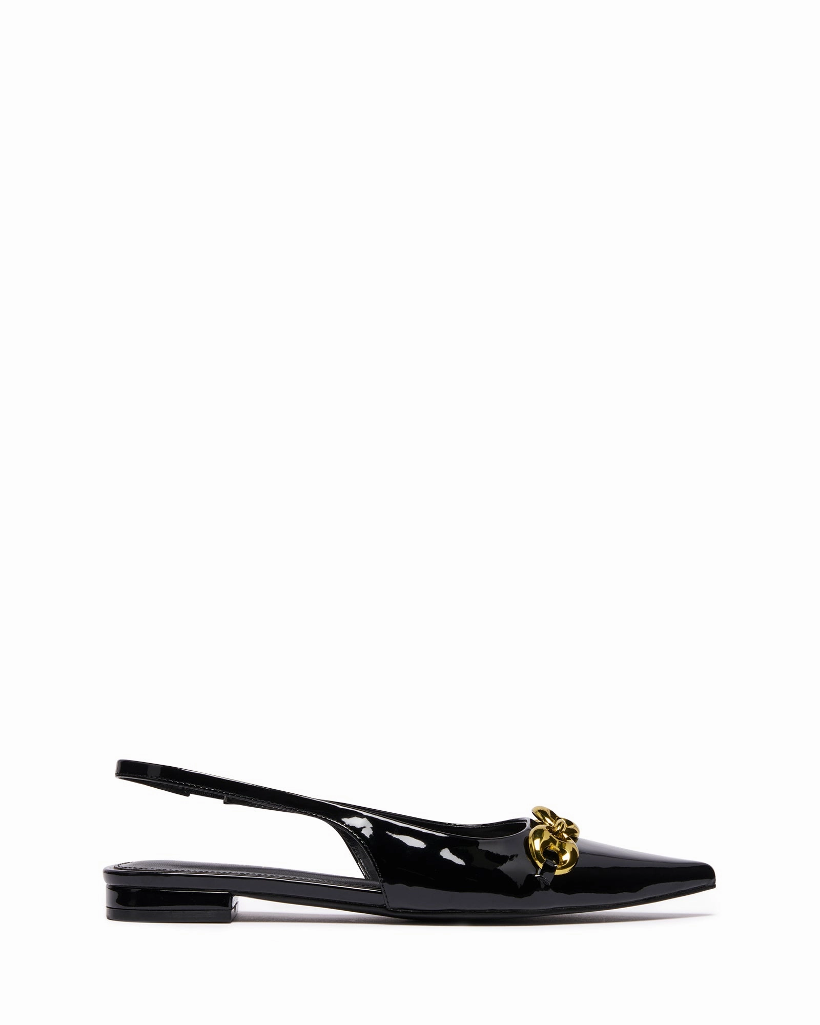 Sleek Footwear Quick Drying Guilty Slingback Flat Black Patent