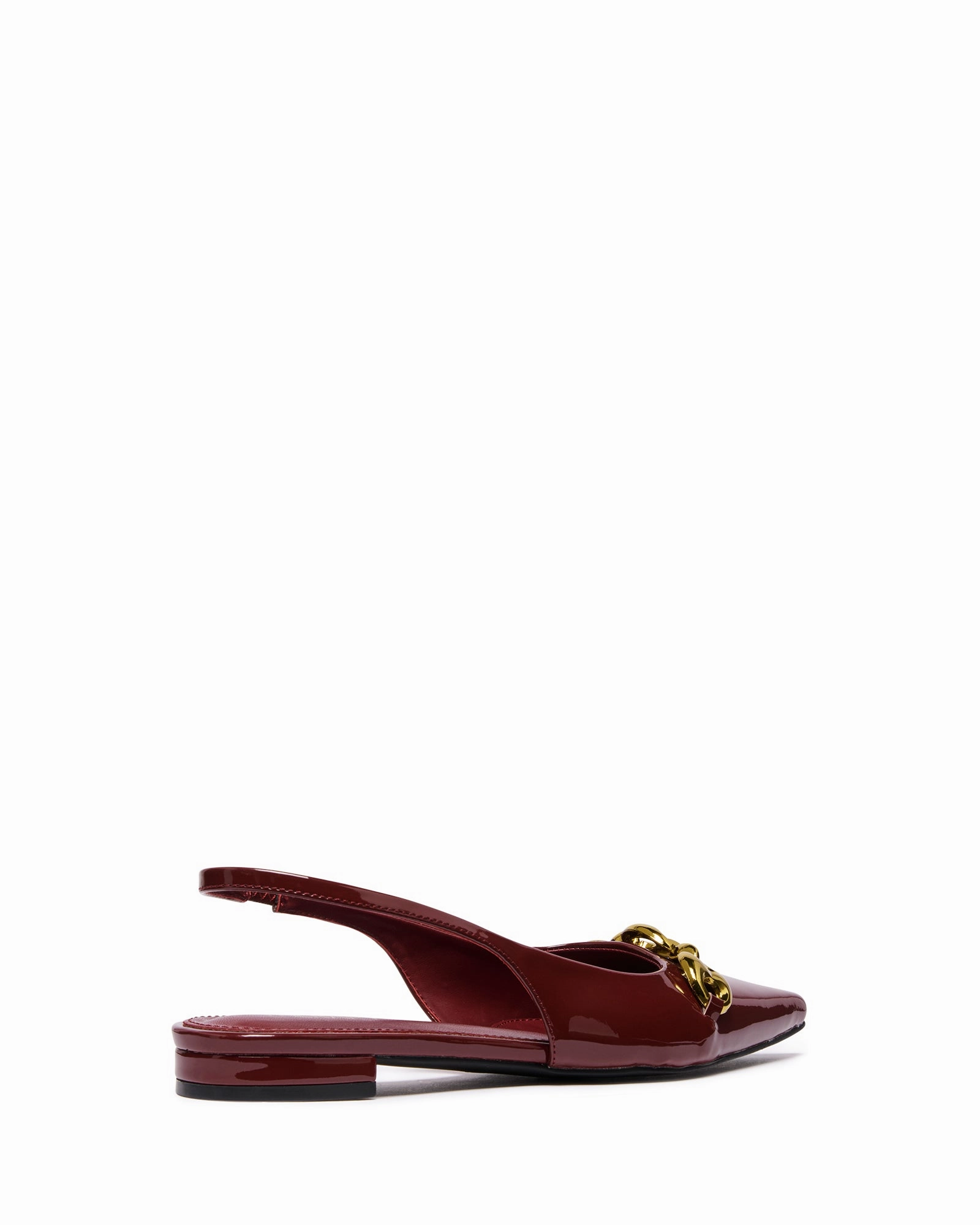 Flower Glow Guilty Slingback Flat Bordeaux Patent