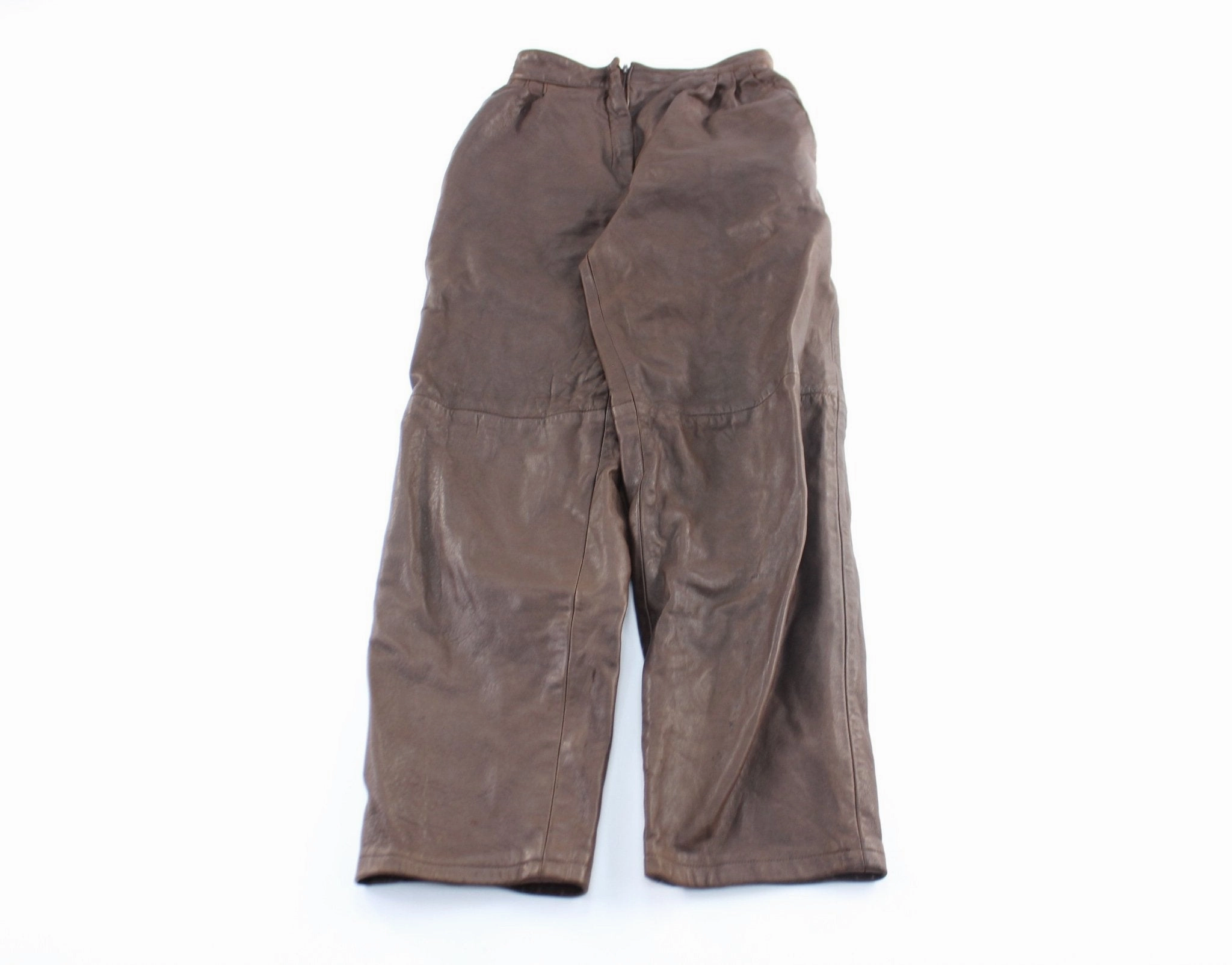 Women's Lanna Brown Leather Pants Unrestricted Movement