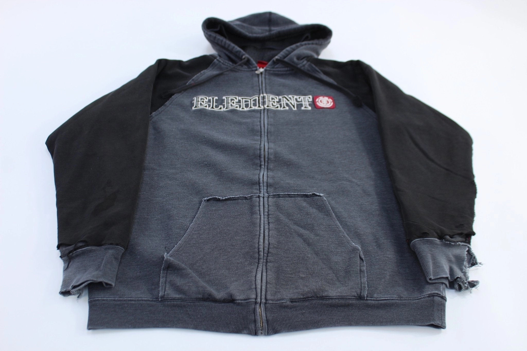 Outdoor Function Vintage Element Skateboards Embroidered Full Zip Hooded Jacket