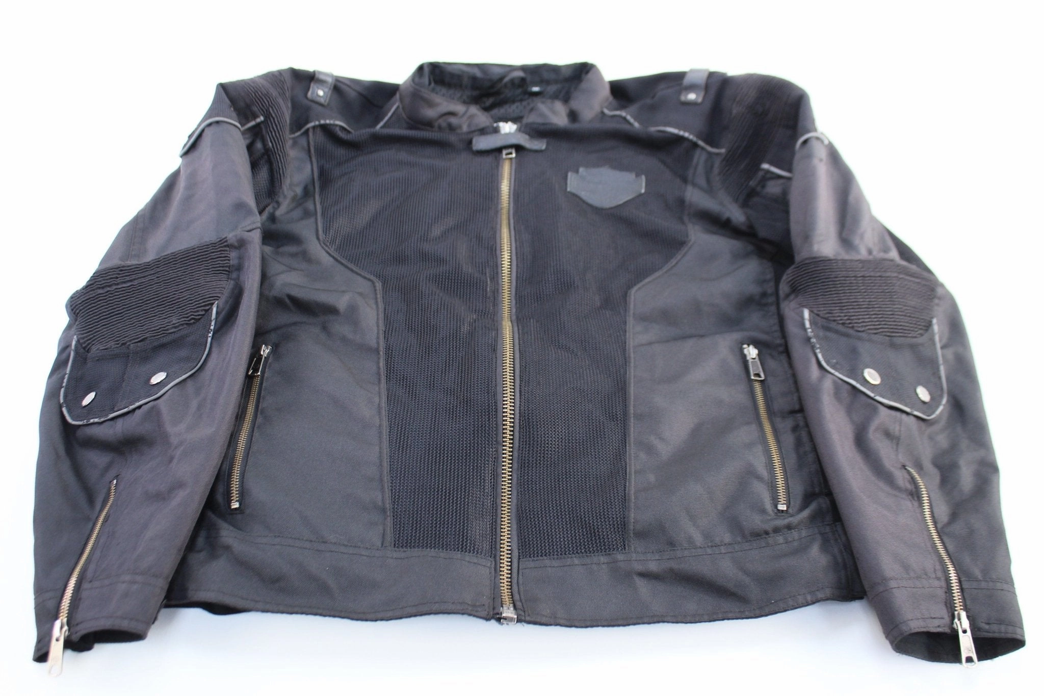 Harley Davidson Motorcycles Black Riding Gear Zip Up Jacket Benchmark