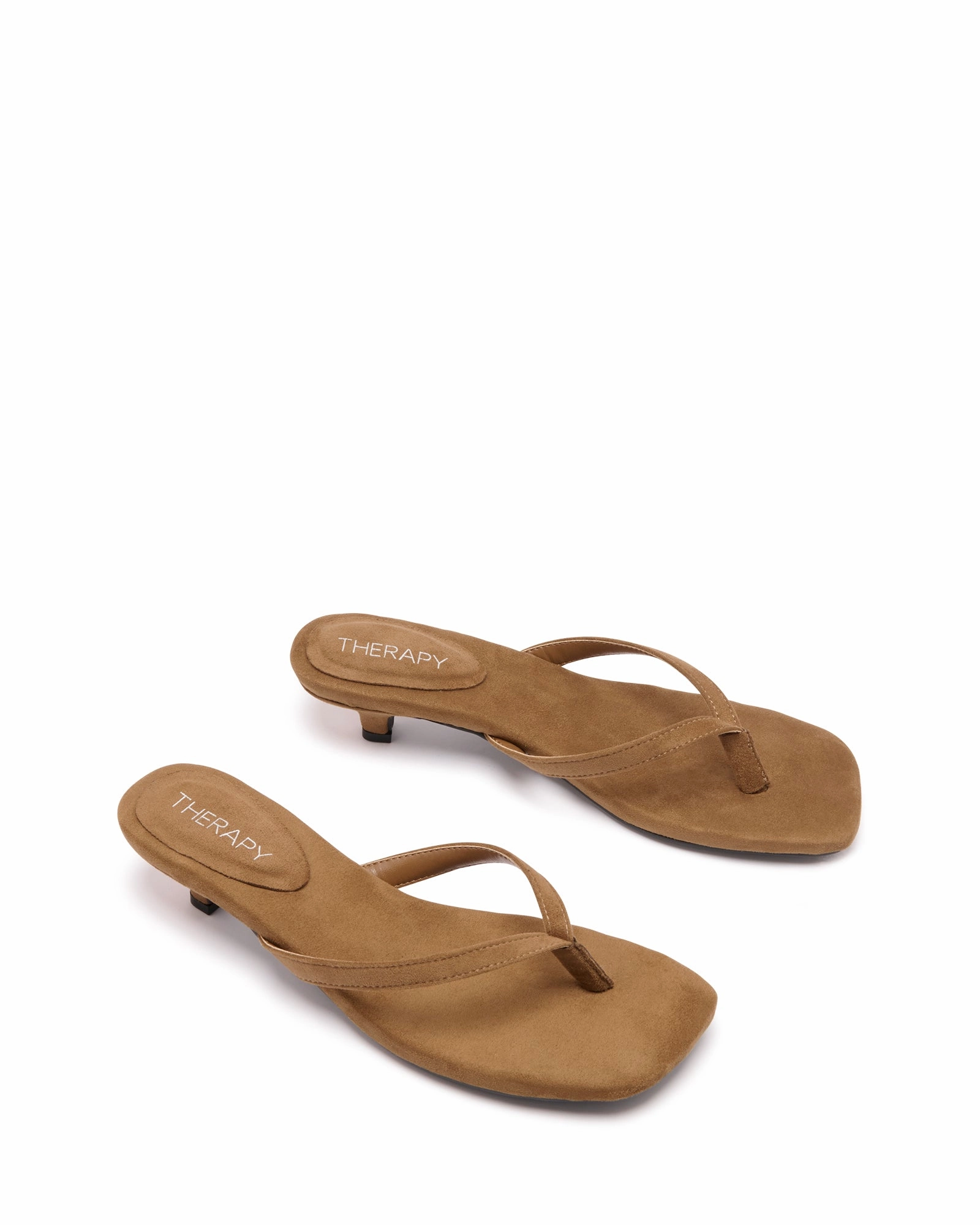 Minimal Heels Trendy Piece Heatwave Thong Heel Toffee Microsuede