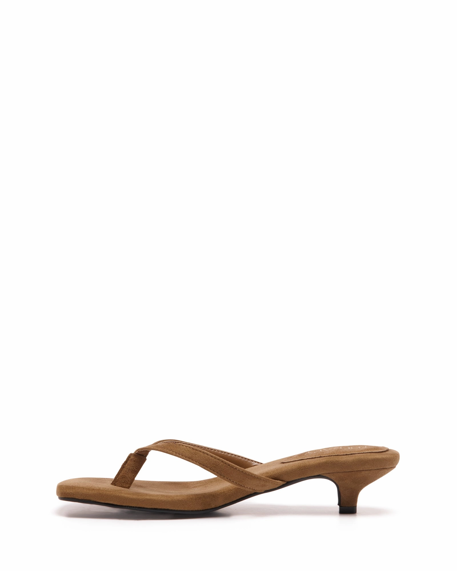 Strappy Sandals Leather Heatwave Thong Heel Toffee Microsuede