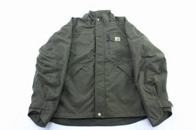 Carhartt Logo Patch Green Storm Defender Jacket QuickDry Moisture Wicking Essential Comfort