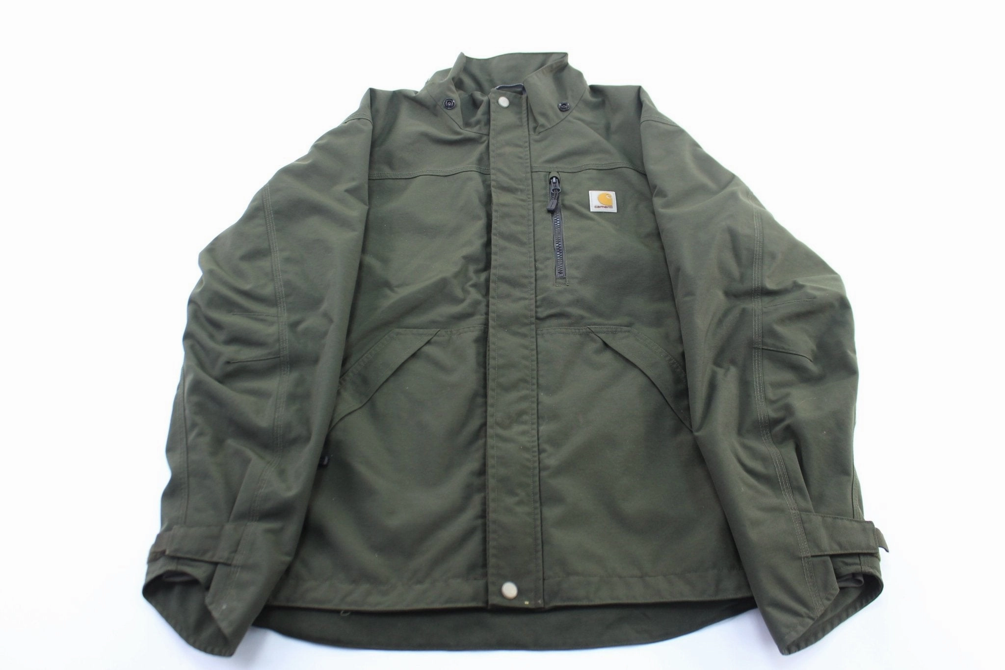 Carhartt Logo Patch Green Storm Defender Jacket QuickDry Moisture Wicking Essential Comfort