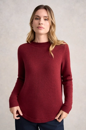 Crisp Design Home Style Merino Crew Neck Jumper - Scarlet Marle