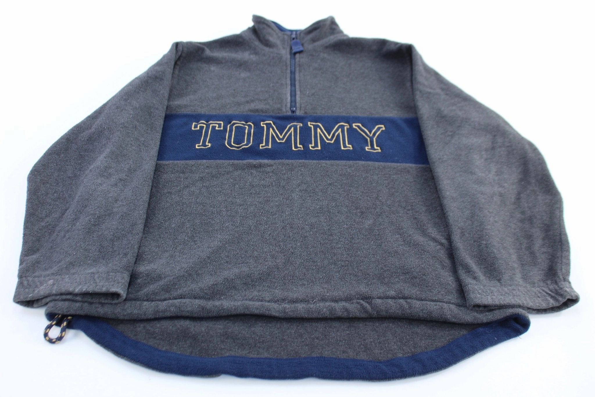 90's Tommy Hilfiger Embroidered Fleece Half Zip Pullover Ergonomic Shoulder Panels