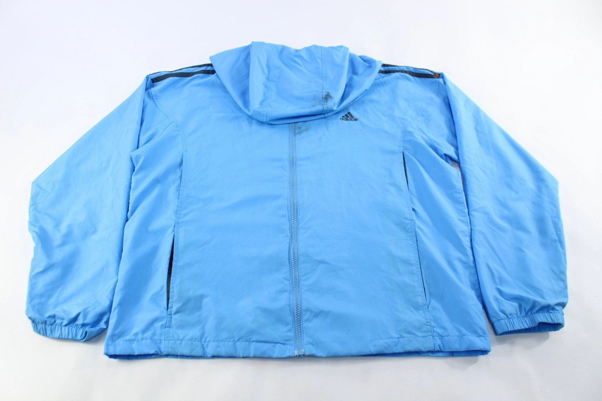 Rain Blocker Women's Adidas Embroidered Logo Blue & Black Striped Jacket