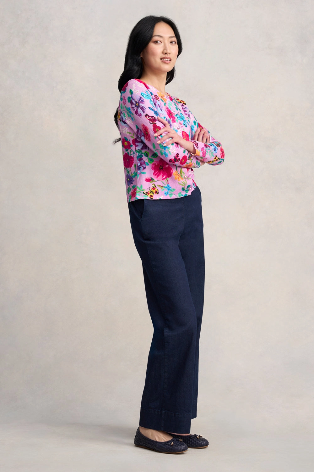 Nathalie L??t?? Cardigan - L??t?? Lilac Butterfly Layered Stitch Details