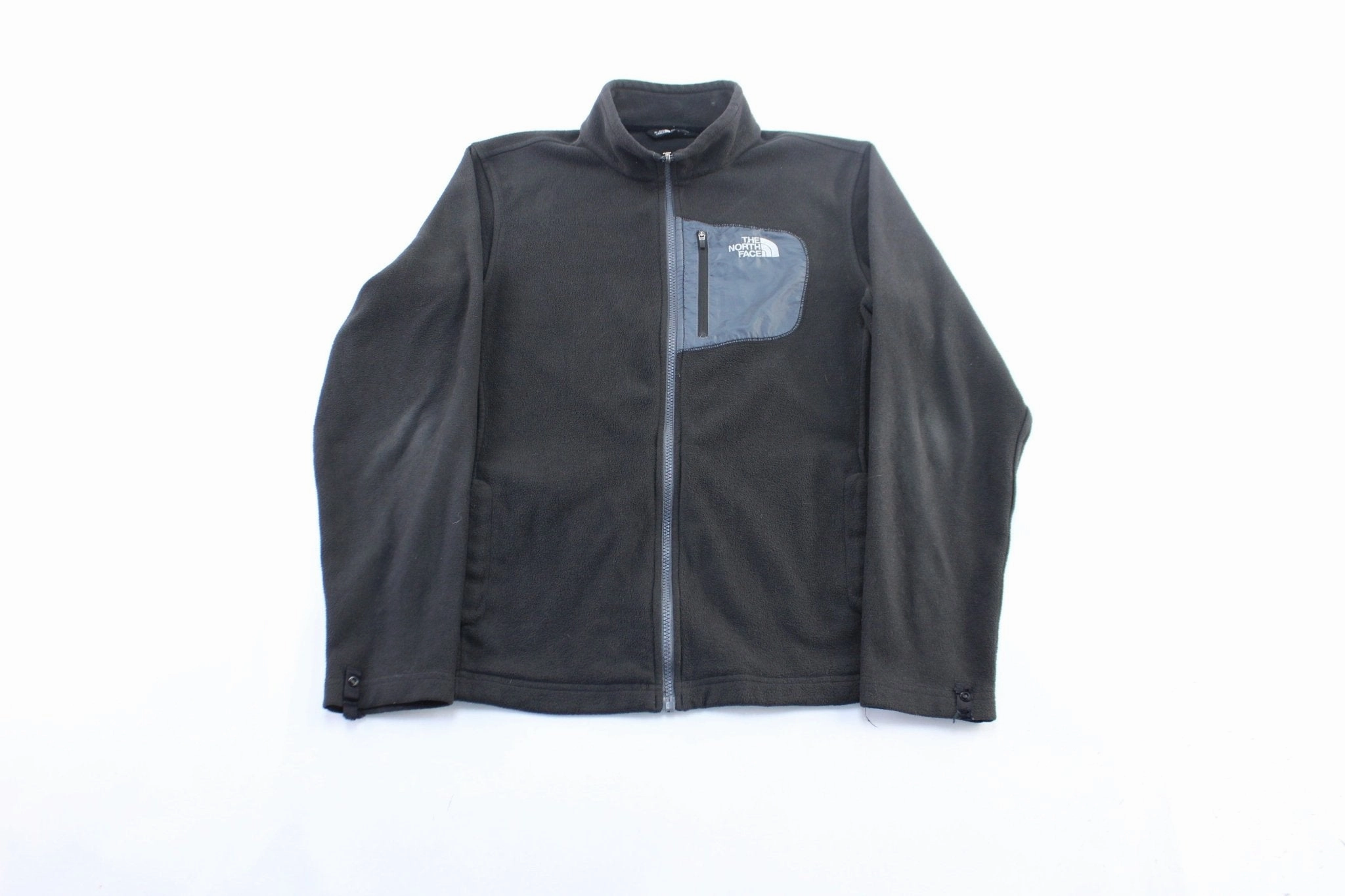 The North Face Embroidered Logo Black Zip Up Jacket Stretch Fit