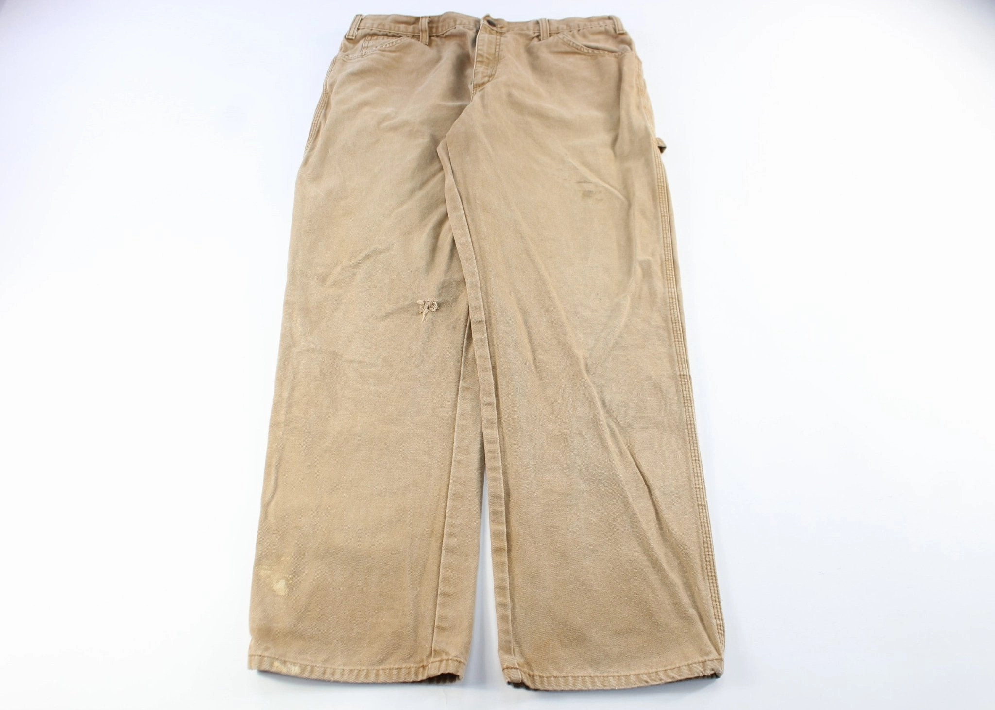 Dickie's Logo Patch Tan Carpenter Pants No Sagging Basic Utility