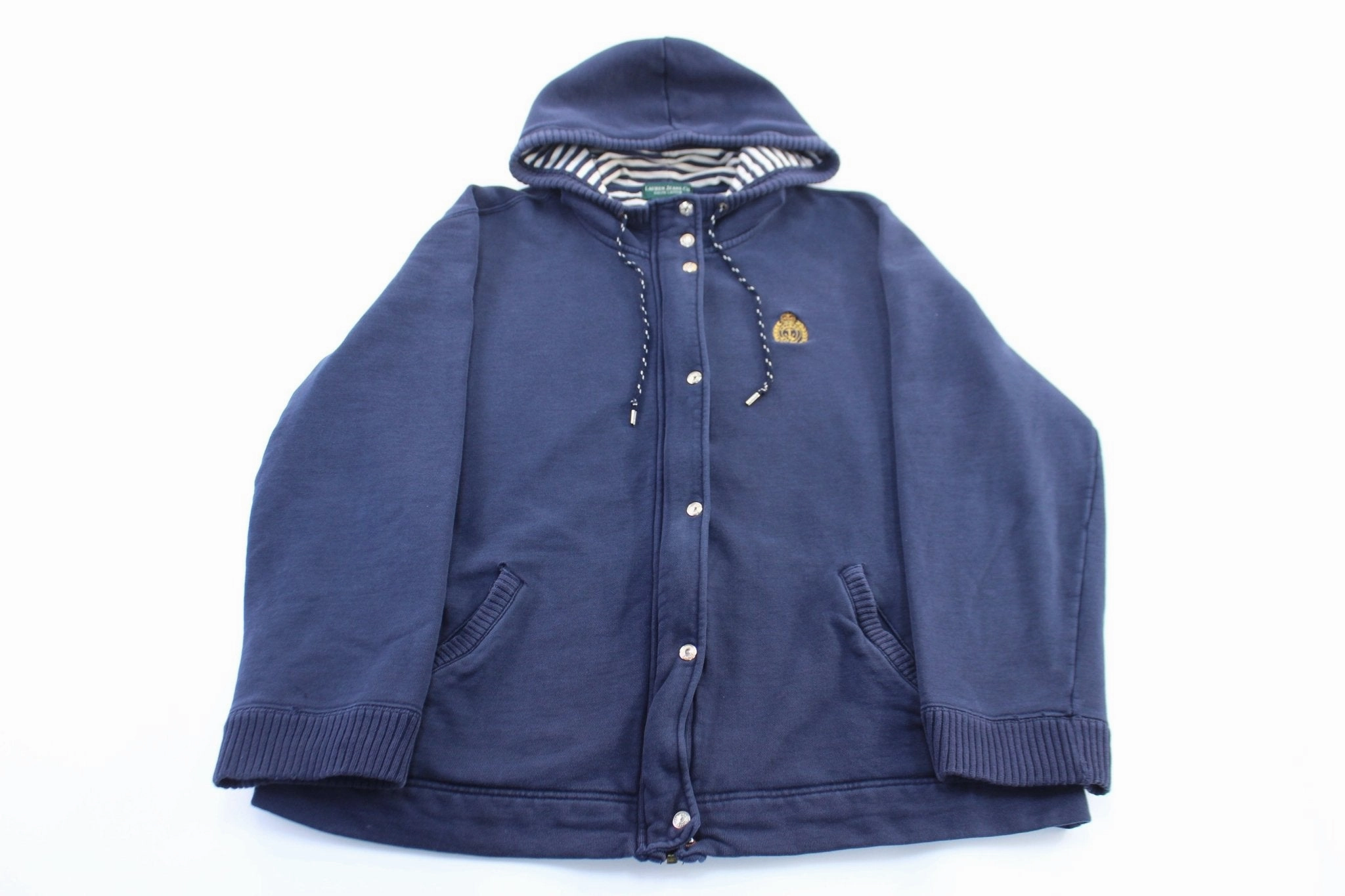 Women's Ralph Lauren Embroidered Logo Blue Zip Up Hoodie Adventure Gear