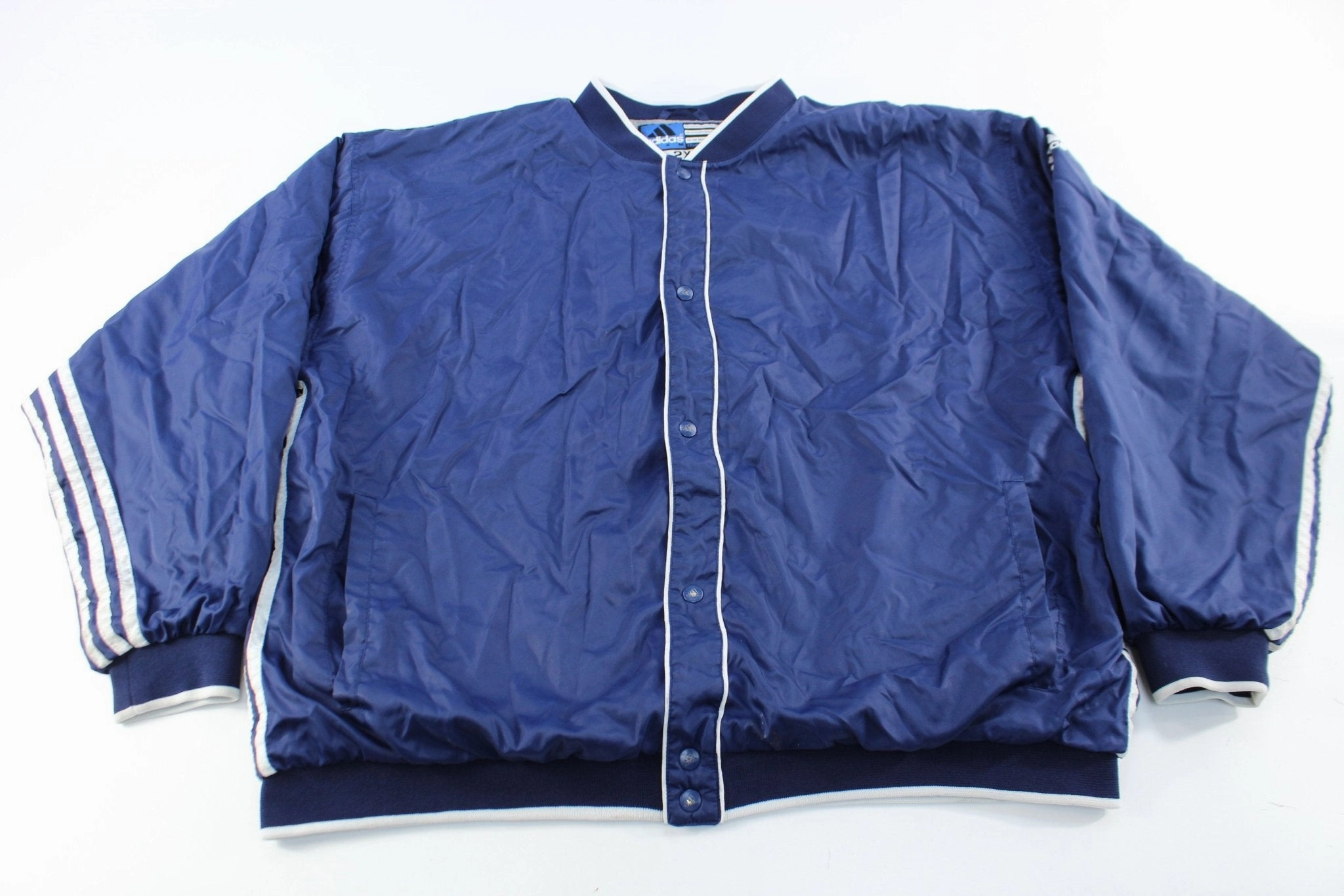 Swim Ventilation Vents Adidas Embroidered Logo Navy Blue & White Striped Pullover Jacket