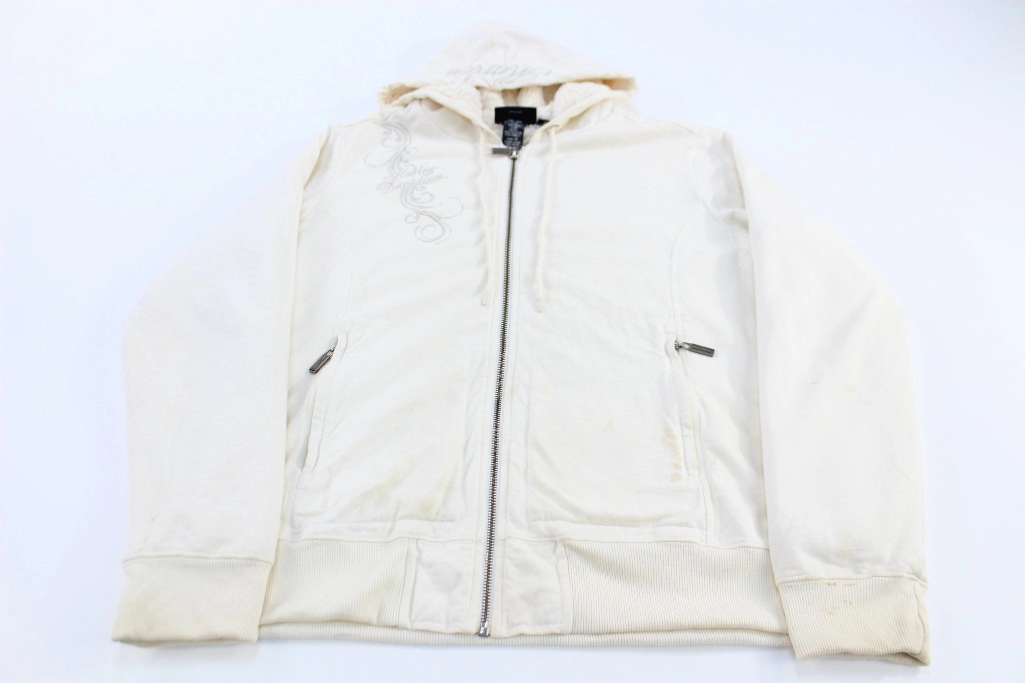 Women's Harley Davidson Embroidered White Jacket Essential Warmth