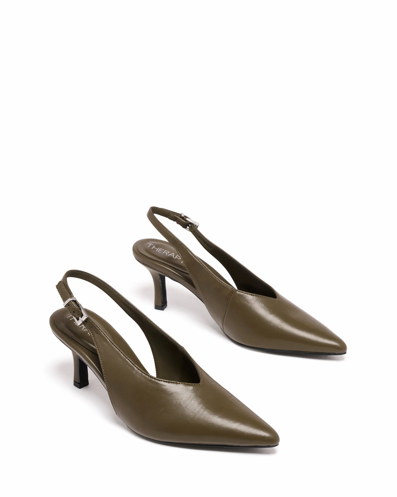 Jacs Slingback Pump Khaki Smooth Luxury Look