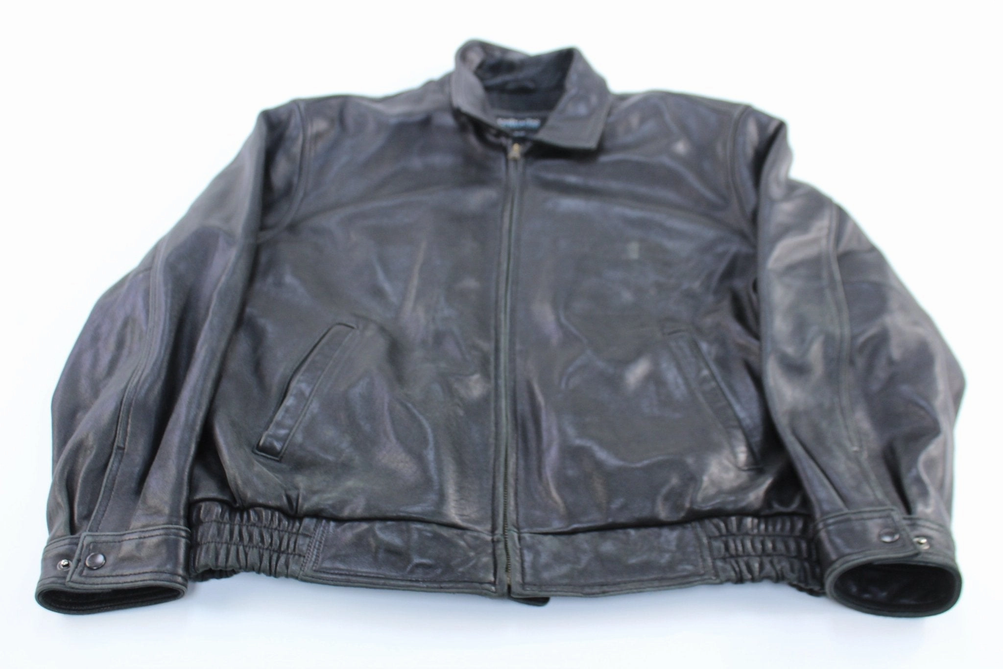 Joseph & Feiss International Black Leather Zip Up Jacket Generosity Invoice