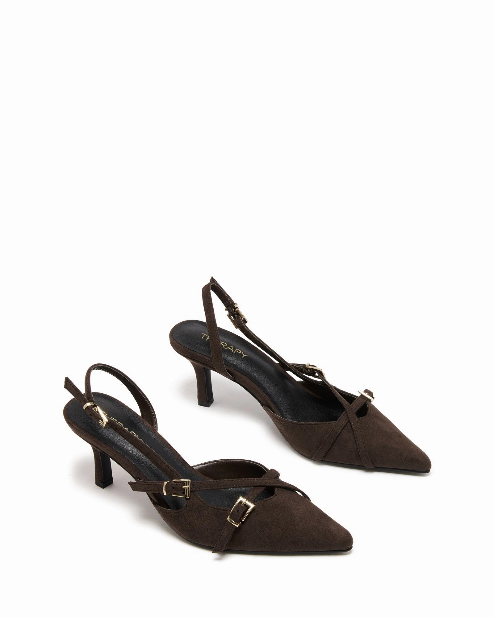 Lightweight Sole Juicy Slingback Pump Chocolate Microsuede