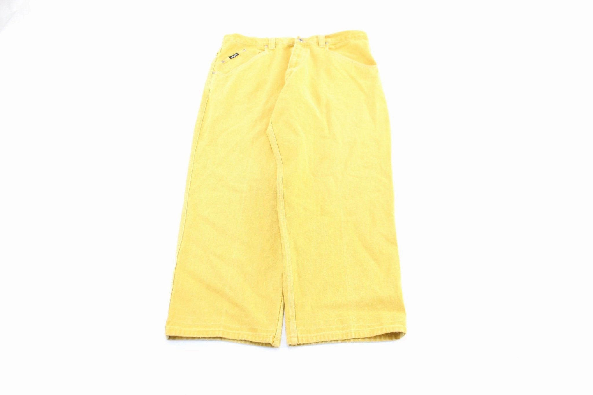 Karl Kani Yellow Wash Denim Jeans HighRiseWaist