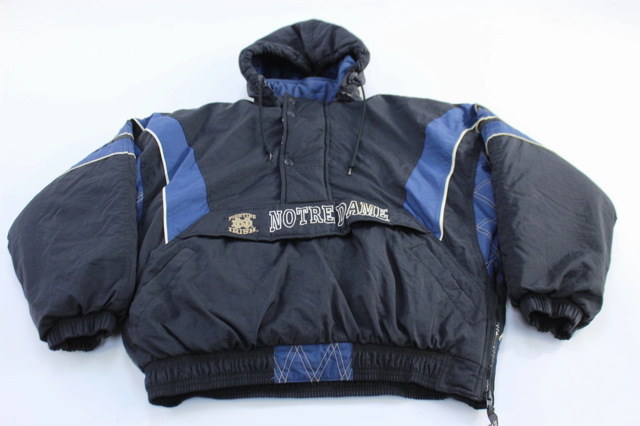 New Year's Noise Free Material 90's University of Notre Dame Embroidered Starter Pullover Jacket