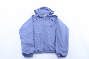 Women's Adidas Embroidered Logo Purple Zip Up Jacket Core Fit Record