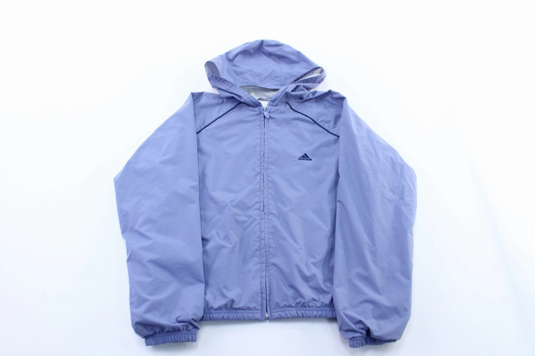 Women's Adidas Embroidered Logo Purple Zip Up Jacket Core Fit Record