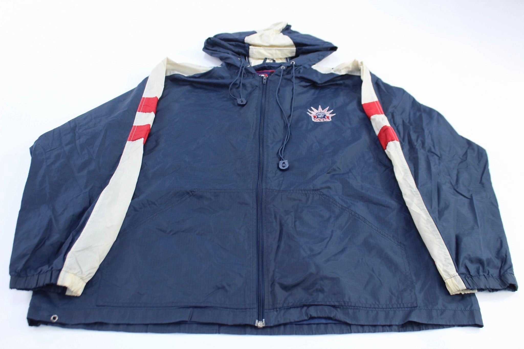 90's New York Rangers Embroidered Pro Player Zip Up Jacket Declare
