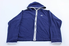 Women's 90's Adidas Embroidered Logo Blue & White Zip Up Jacket Appreciate hunters