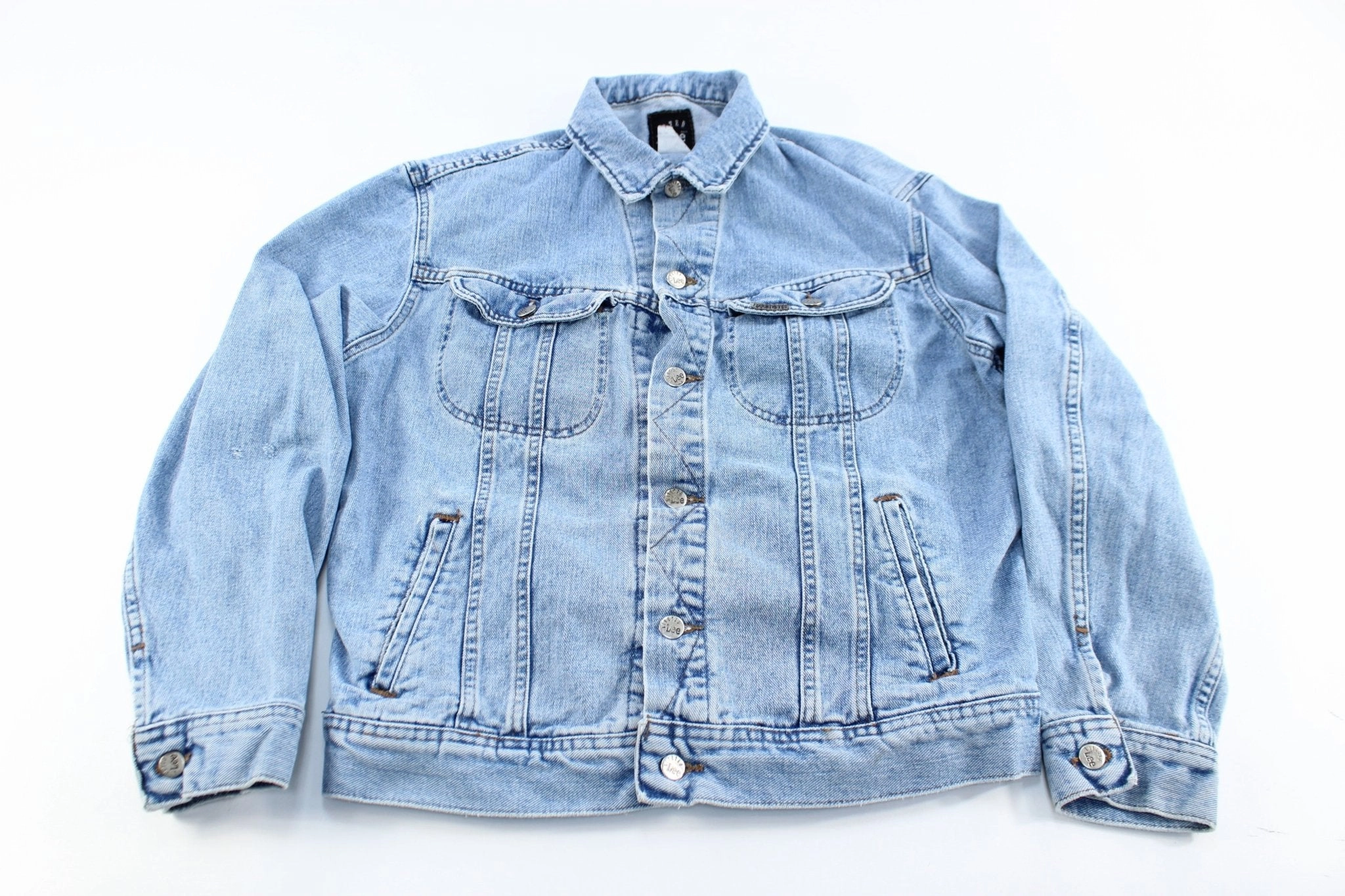 Durable Material Schedule Lee Riveted Light Wash Denim Jacket